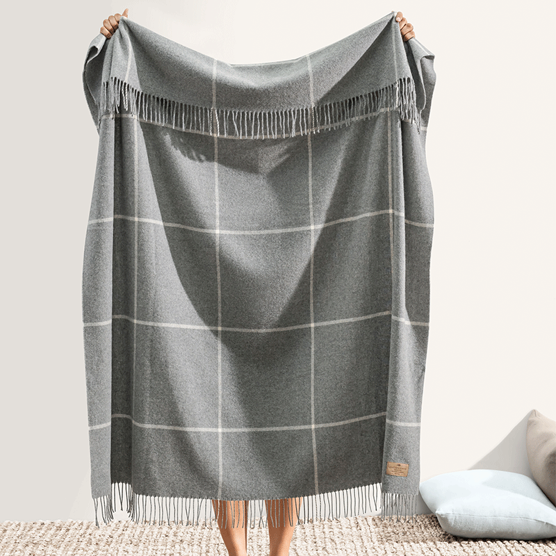 Windowpane Cashmere Blend Throw
