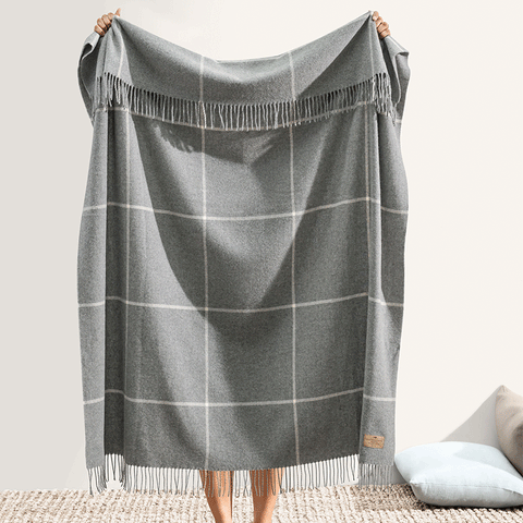 Windowpane Cashmere Blend Throw