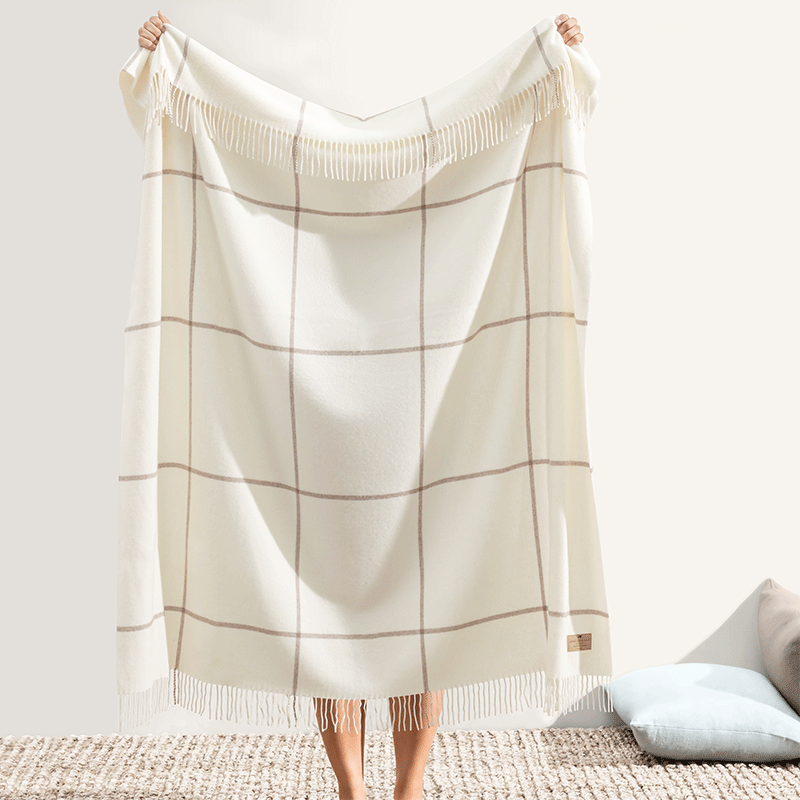 Windowpane Cashmere Blend Throw