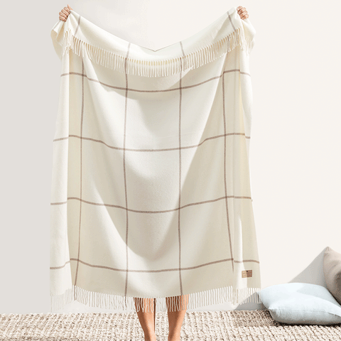 Windowpane Cashmere Blend Throw