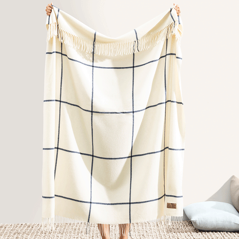 Windowpane Cashmere Blend Throw