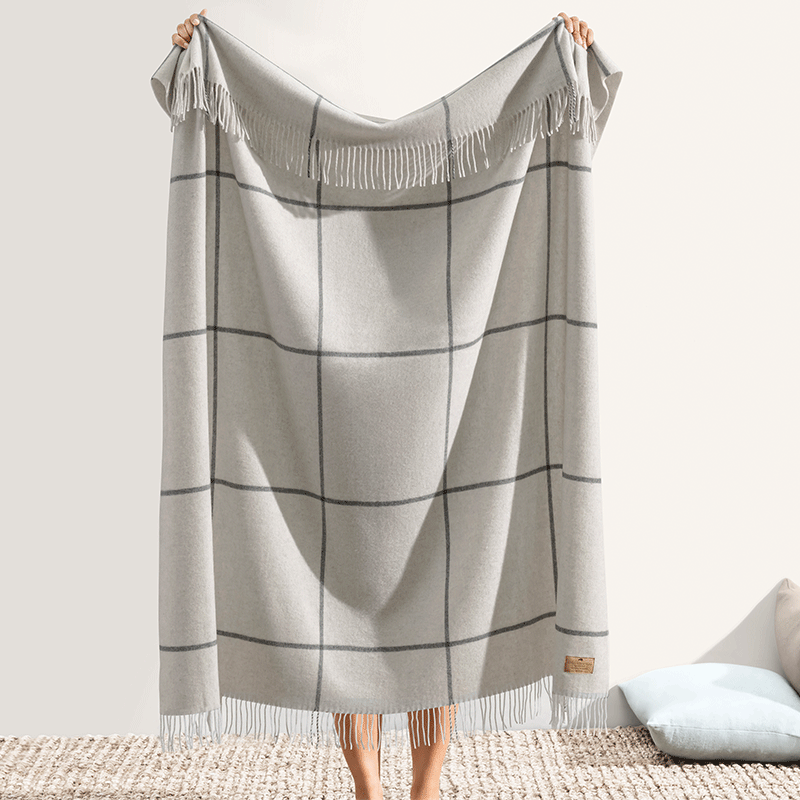 Windowpane Cashmere Blend Throw