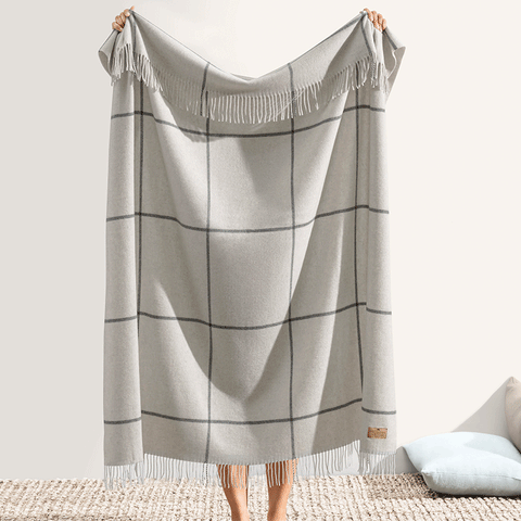 Windowpane Cashmere Blend Throw