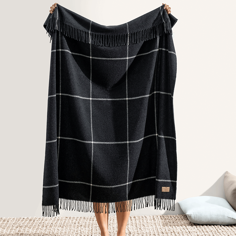 Windowpane Cashmere Blend Throw
