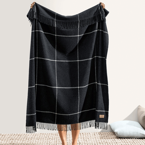 Windowpane Cashmere Blend Throw